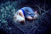 女孩,森林,入睡,梦想,安静,意境,壁纸